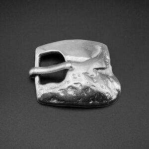 Ilana Goor - 1980's Abstract Silver Tone Belt Buckle